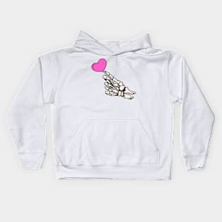 skeleton valentine, hand Kids Hoodie